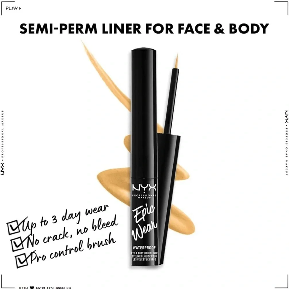 NYX Epic Wear Liquid Eyeliner,‎ Long-Lasting Waterproof Eyeliner - Yellow